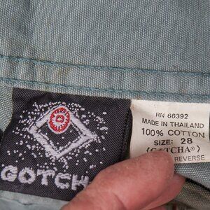 1990s Green Cotton Gotcha Surf Pants Deadstock